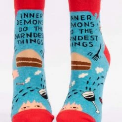 BlueQ Women's Ankle Sock: Inner Demons Do The Darndest Things Clothing & Accessories