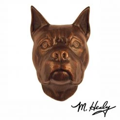Household Michael Healy Door Knocker: Oiled Bronze Cast Aluminum Dog Knocker (Boxer)