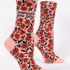 BlueQ Women's Crew Socks: Namaste You Guys Clothing & Accessories