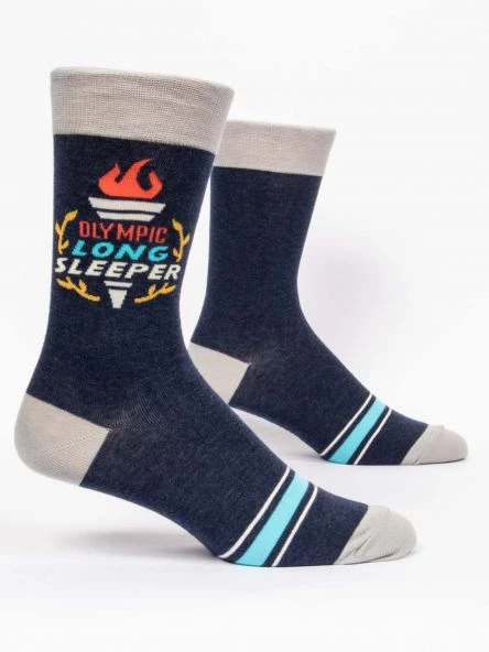 Clothing & Accessories BlueQ Men's Crew Socks: Olympic Long Sleeper 1 Clothing & Accessories BlueQ Men's Crew Socks: Olympic Long Sleeper