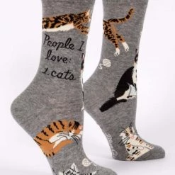 BlueQ Women's Crew Socks: People I Love: 1. Cats