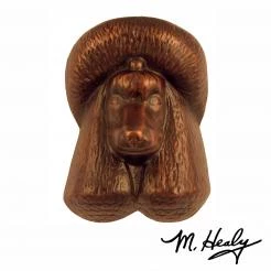 Household Michael Healy Door Knocker: Oiled Bronze Cast Aluminum Dog Knocker (Poodle)
