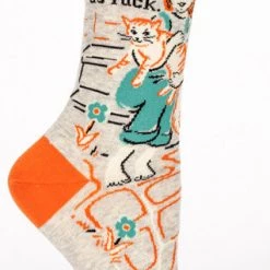 BlueQ Women's Crew Socks "My Cat Is Cool As Fuck"