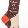 BlueQ Women's Crew Socks "You Can Do It Coffee"