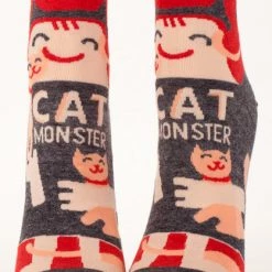 BlueQ Women's Ankle Socks: Cat Monster