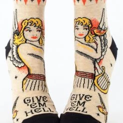 Clothing & Accessories BlueQ Women's Ankle Socks: Give 'Em Hell
