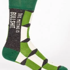 BlueQ Men's Crew Socks: This Meeting Is Bullshit