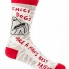 BlueQ Men's Crew Socks: Chili Dogs Are Man's Best Friend Clothing & Accessories