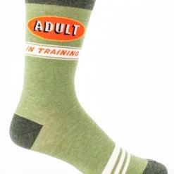 BlueQ Men's Crew Sock: Adult In Training Clothing & Accessories