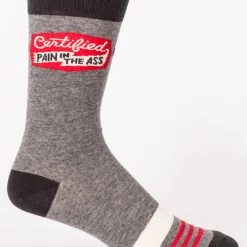 Clothing & Accessories BlueQ Men's Crew Socks: Certified Pain In The Ass