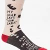 Clothing & Accessories BlueQ Men's Crew Socks: "My Head Says 'Who Cares'..."