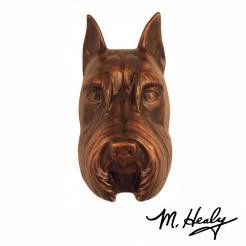 Household Michael Healy Door Knocker: Oiled Bronze Cast Aluminum Dog Knocker (Schnauzer)