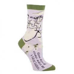 BlueQ Women's Crew Socks "Three Days Of Cramps-Makes Me A Badass" Clothing & Accessories