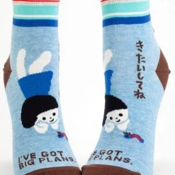BlueQ Women's Ankle Socks "I've Got Big Plans" Clothing & Accessories