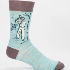 BlueQ Men's Crew Socks: "Fuck This Shit"
