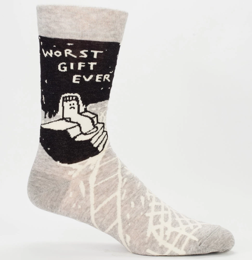 BlueQ Men's Crew Socks "Worst Gift Ever" 1 BlueQ Men's Crew Socks "Worst Gift Ever"
