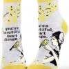 BlueQ Women's Ankle Socks "You're Beautiful, Don't Change" Clothing & Accessories