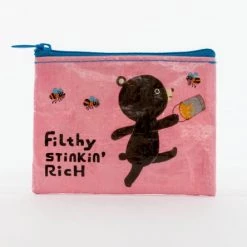 Just For Laughs BlueQ Coin Purse "Filthy Stinkin' Rich"