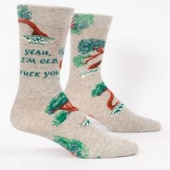Clothing & Accessories BlueQ Men's Crew Socks: Yeah, I'm Old. Fuck You.