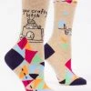 BlueQ Women's Crew Socks: You Crafty Bitch