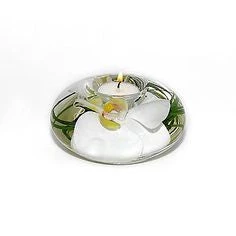 Emilio Robba Small Disc Tea Light With White Orchids Household