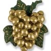 Michael Healy Door Knocker: Polished Brass/Green Patina Grape Cluster
