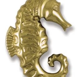 Household Michael Healy Door Knocker: Polished Brass Seahorse