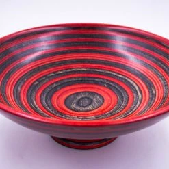 Richard Ruehle (Findlay, OH) Art & Artists Local Artist Of The Week: Richard Ruehle-Large Red/Black Dyed Birch Veneer Footed Bowl